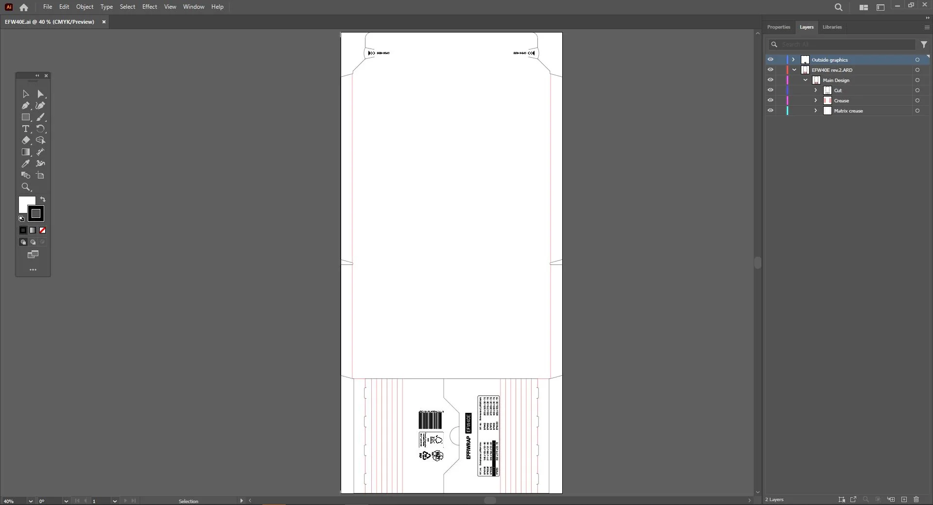 Emballagens grafiske design i grafiksoftware